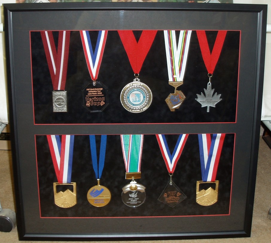 Medals in shadowbox